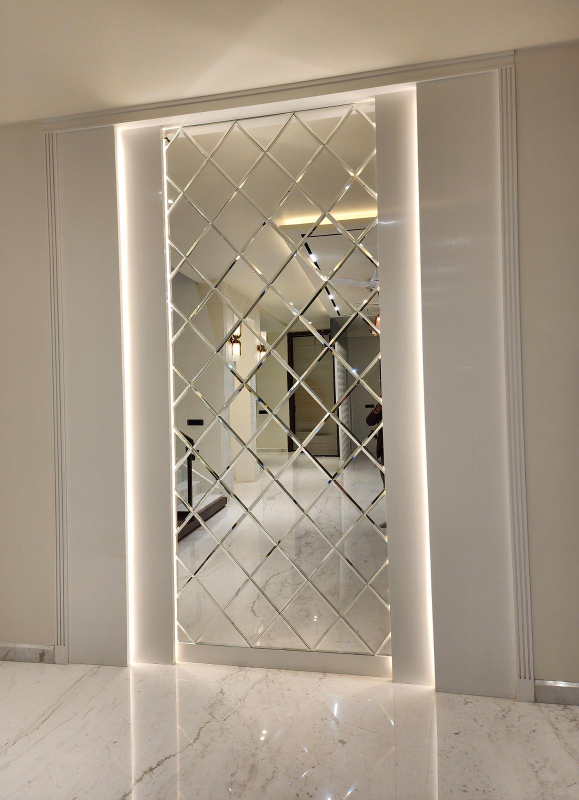 Diamond Mirror Glass Panel
